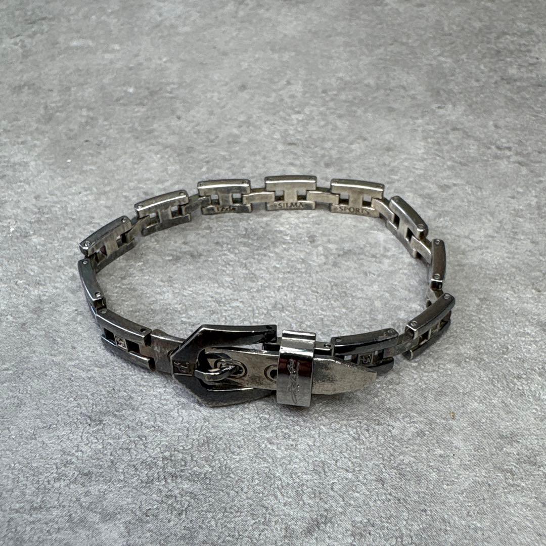 美品！Leda SILMA SPORTS レダジルマ シルバーベルトブレスレット