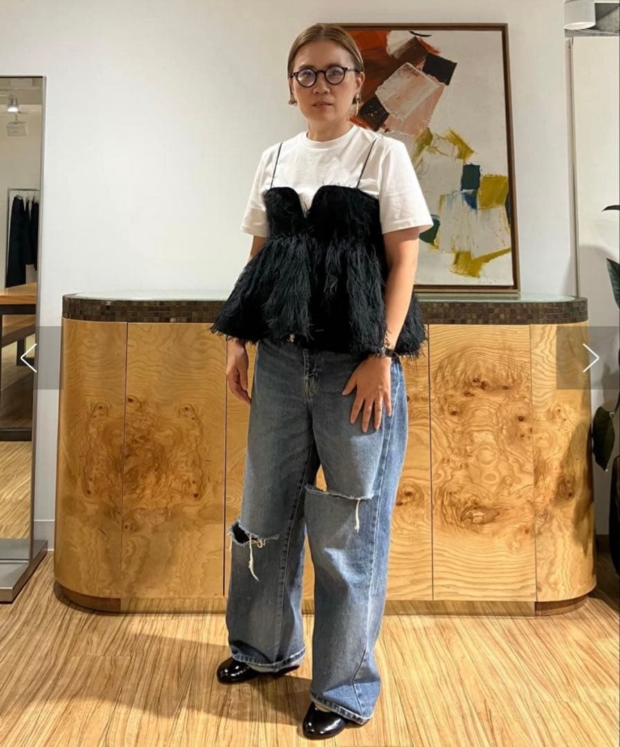 【雑誌掲載　完売】ウィムガゼット★フェザーキャミブラウス