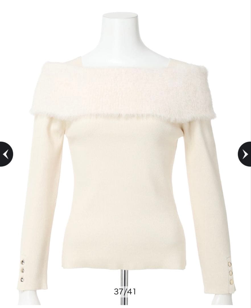 JUSGLITTY ファーリーオフショルニット　新品タグ付き