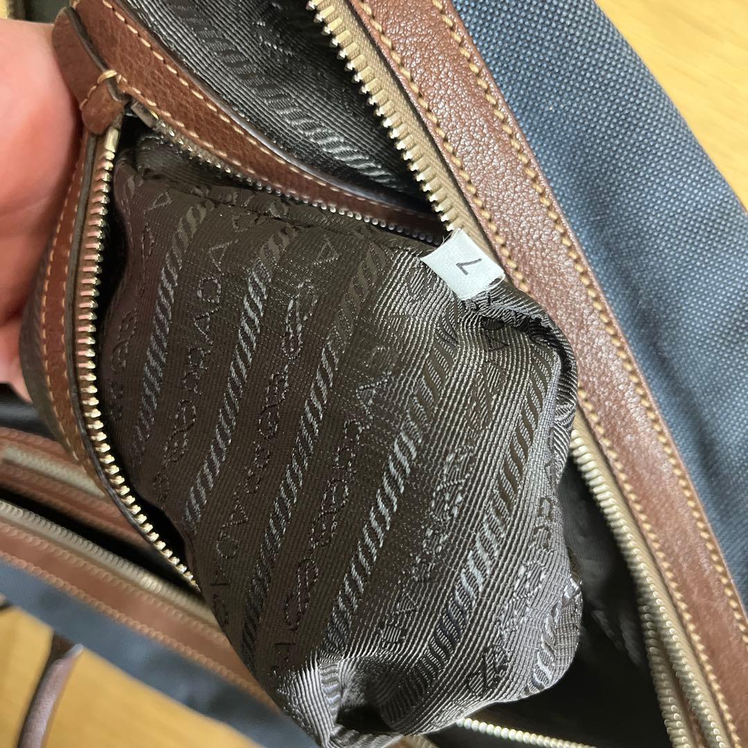 PRADA プラダ　ボストンバック　レザー　キャンバス　ロゴ　ハンドバック