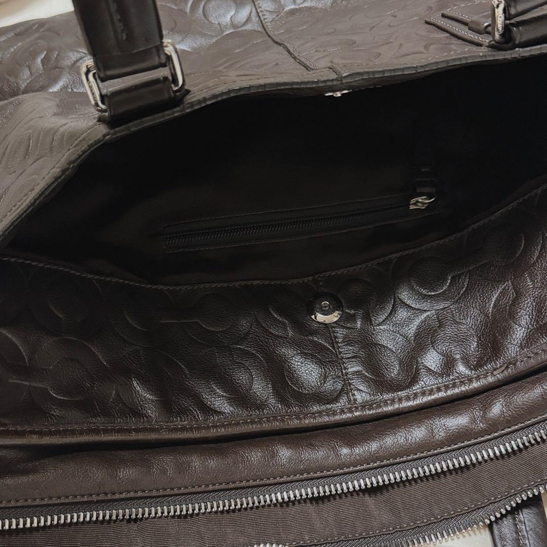 美品　COACH コーチ70253 オプアートビジネスバッグ　2way A4 茶