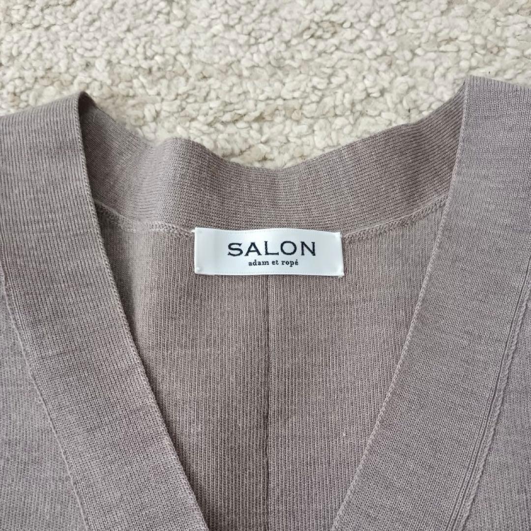 ウールVネック金ボタンカーディガン サロン アダム エ ロペ