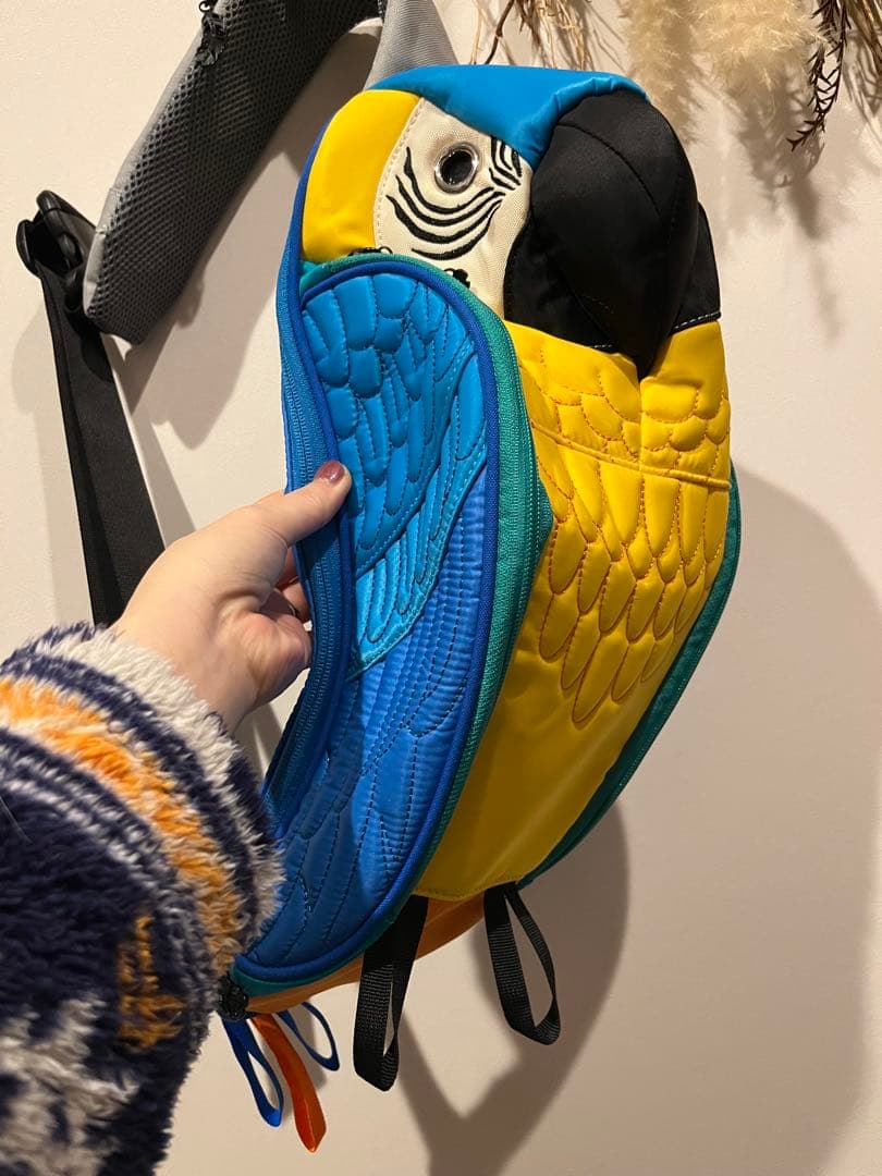 MORNインコのボディバッグブルー×イエロー未使用