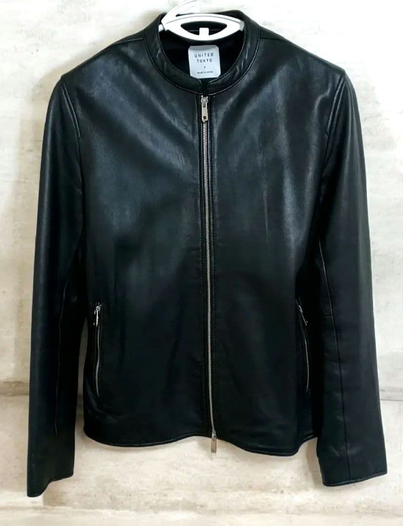 UNITED TOKYO ブラック シングルライダース ジャケット 革ジャン