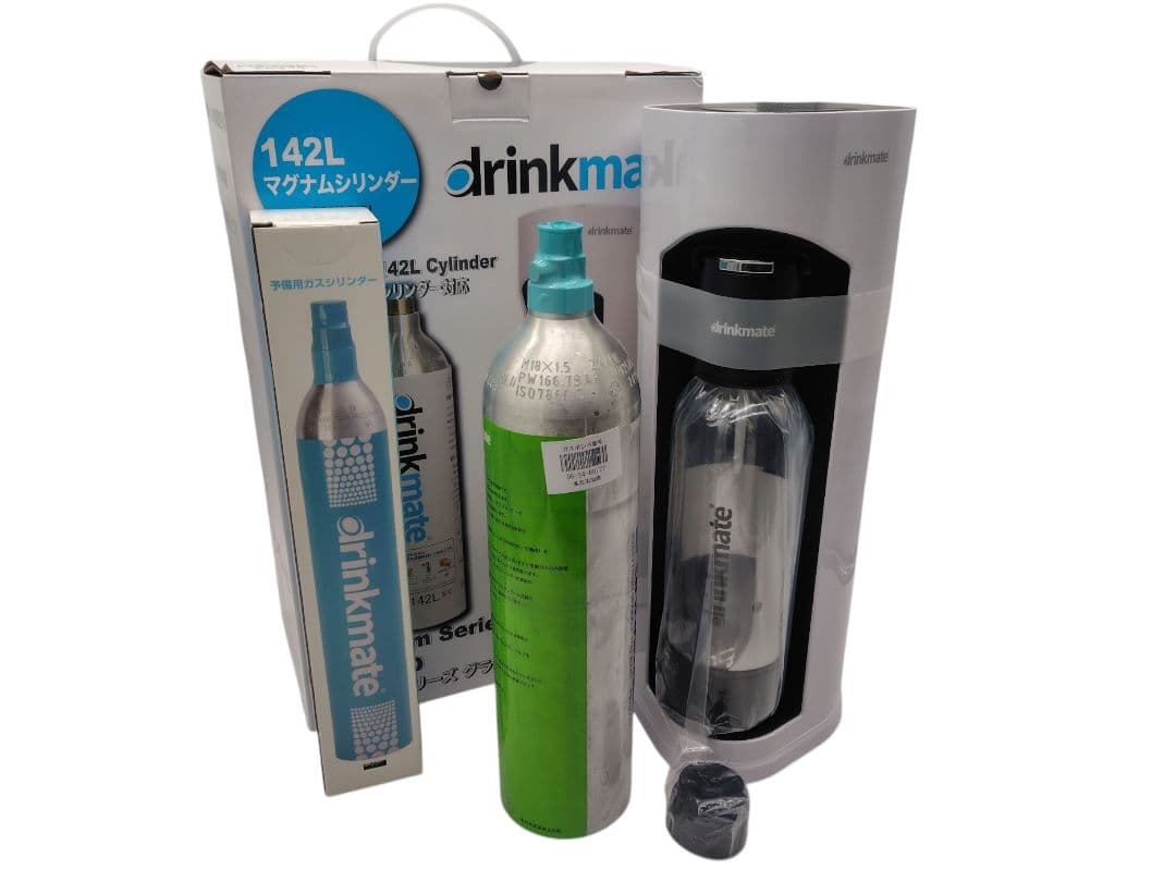 drinkmateドリンクメイトDRM1005 炭酸飲料メーカー　予備ボンベ付