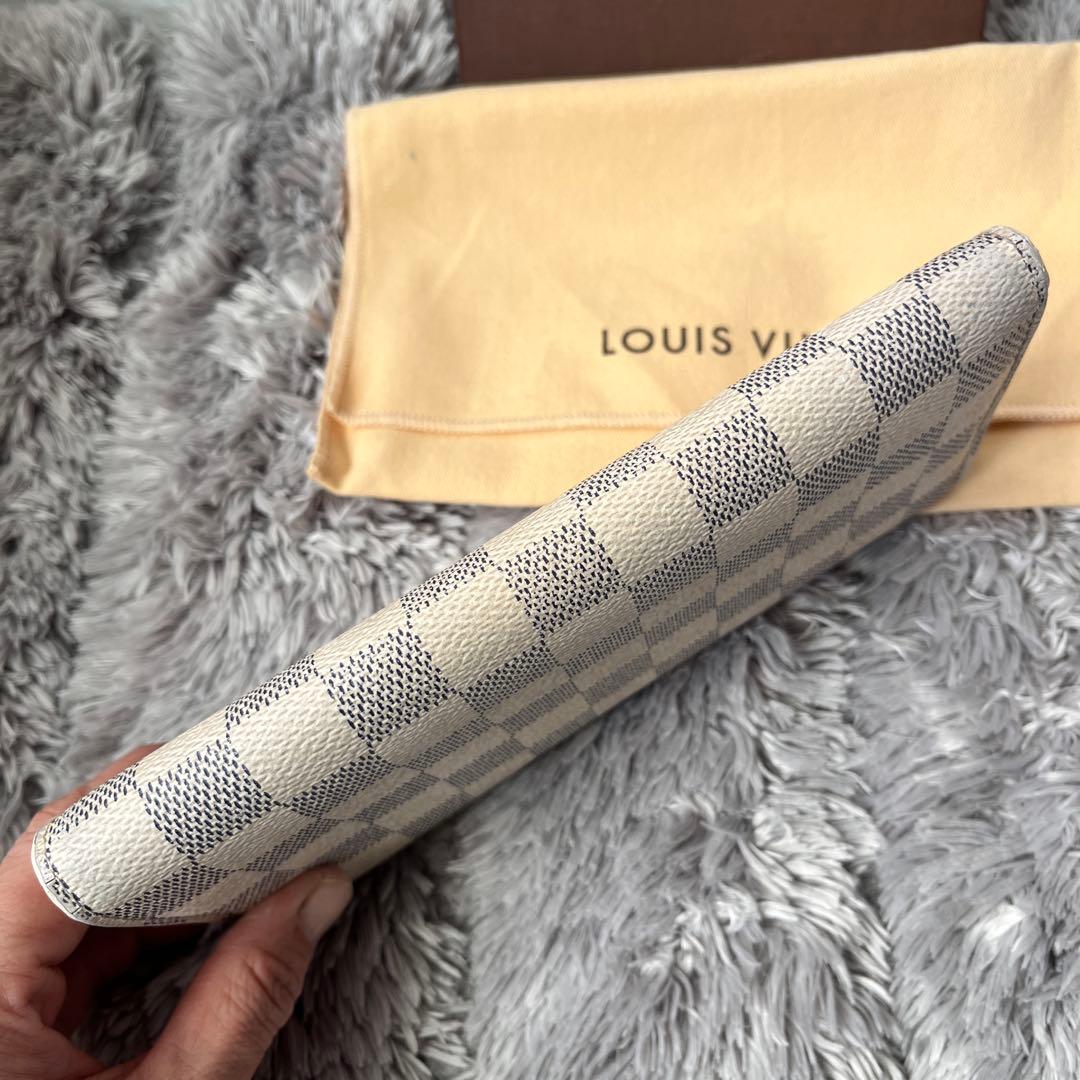 ルイヴィトン　ポルトフォイユサラ　ダミエアズール　ホワイト　長財布