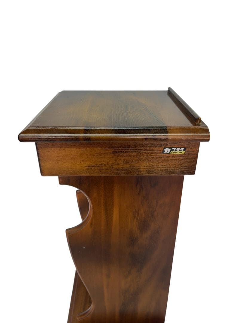 美品 カリモク コロニアル 電話台 サイドテーブル キャビネット b002