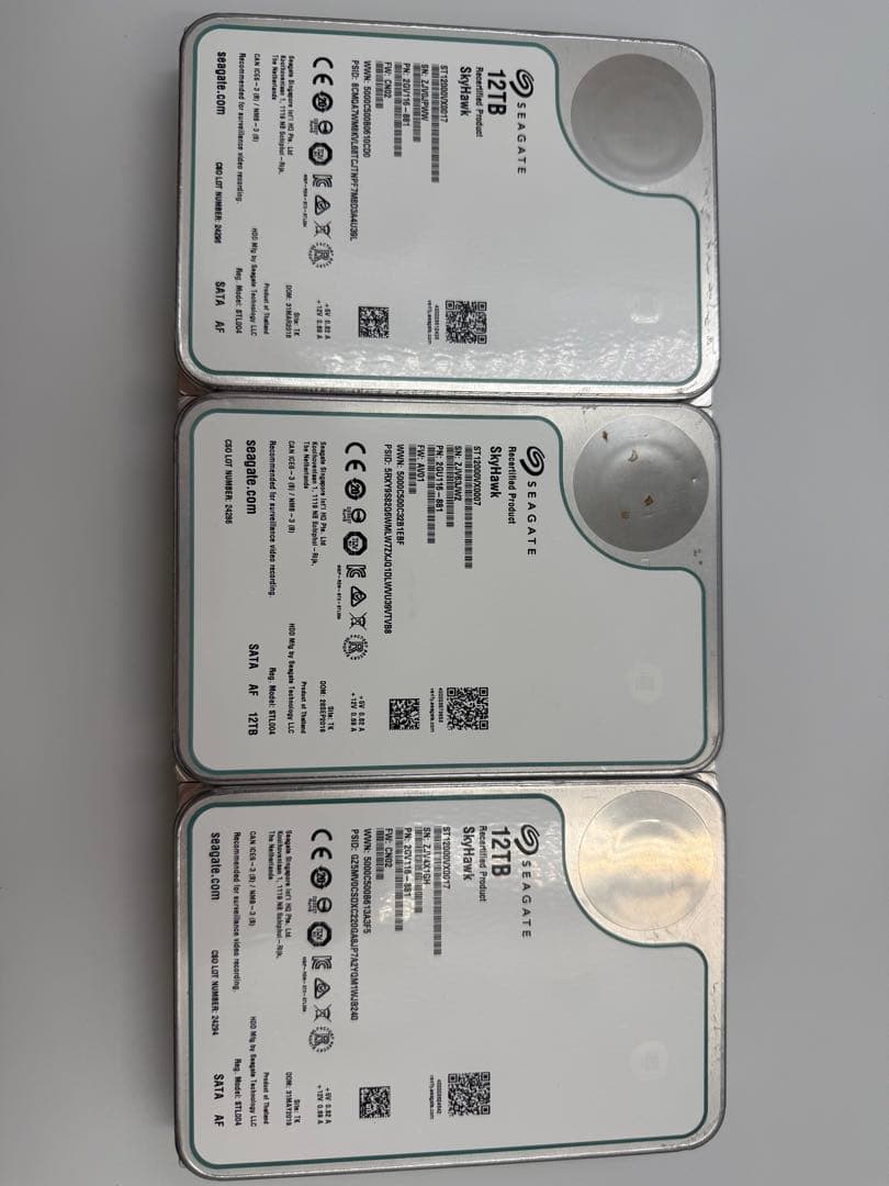 12TB SATA HDD 3台セット