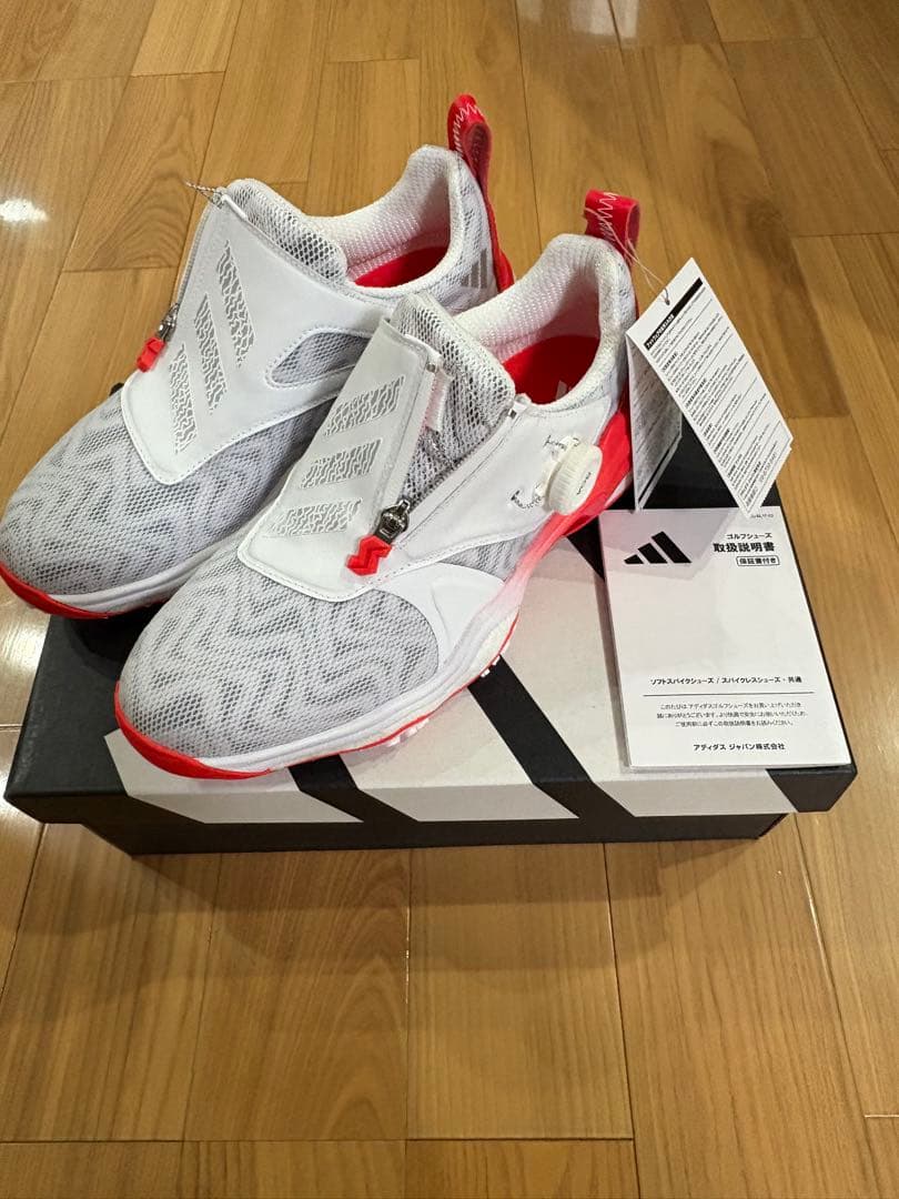 【新品】ゴルフ シューズ ホワイト レッド　アディダス