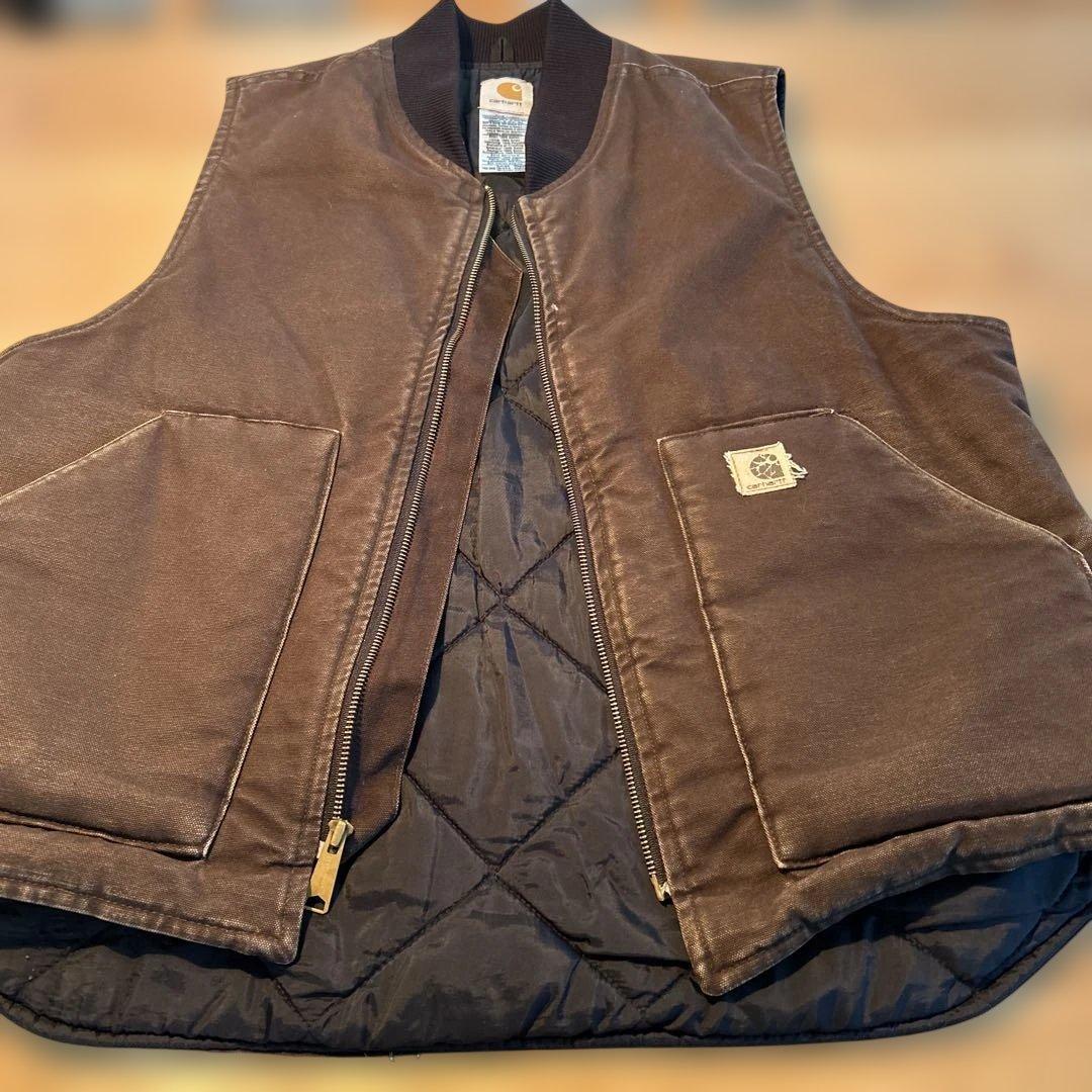 Carhartt Duck Vest カーハート ダックベスト ブラウン XL