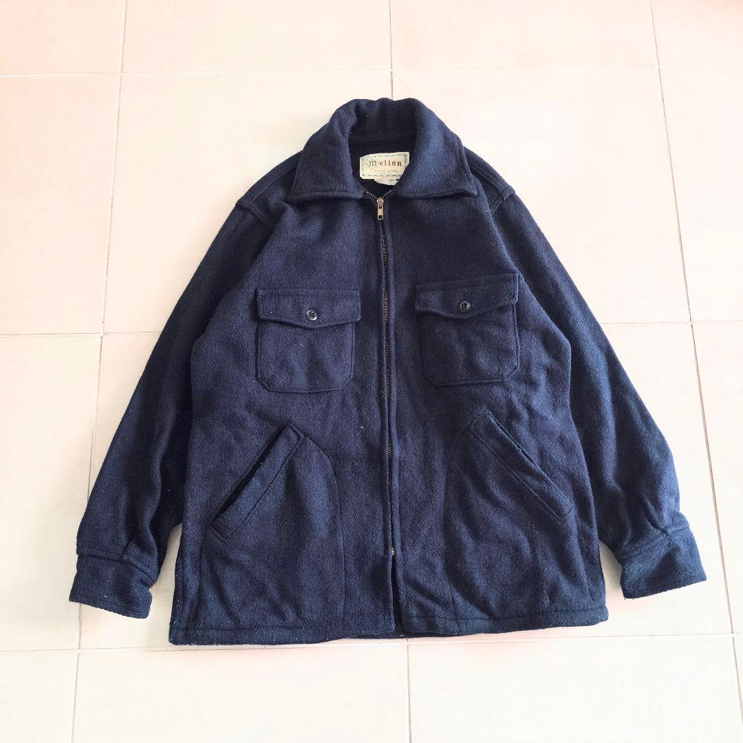 USA製　70s Melton ウール CPOジャケット ネイビー Sサイズ