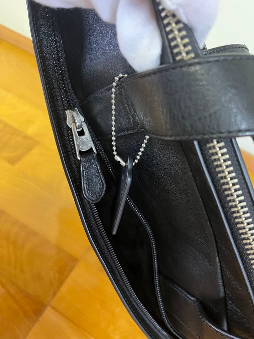 COACH レザービジネスバッグ 黒