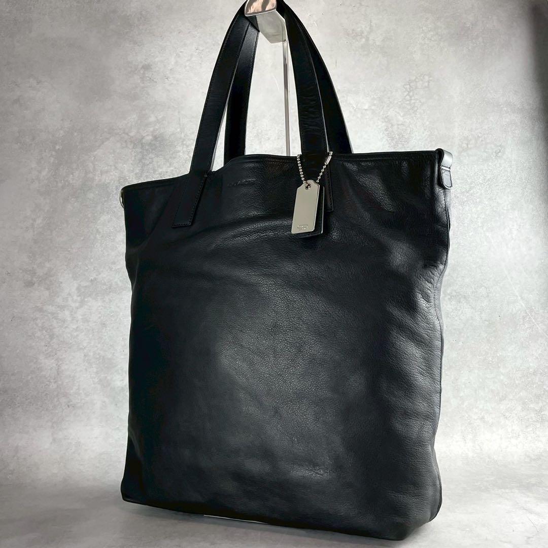 ✨美品✨コーチ　ブリーカー　トートバッグ　リバーシブル　キャンバス×レザー　黒