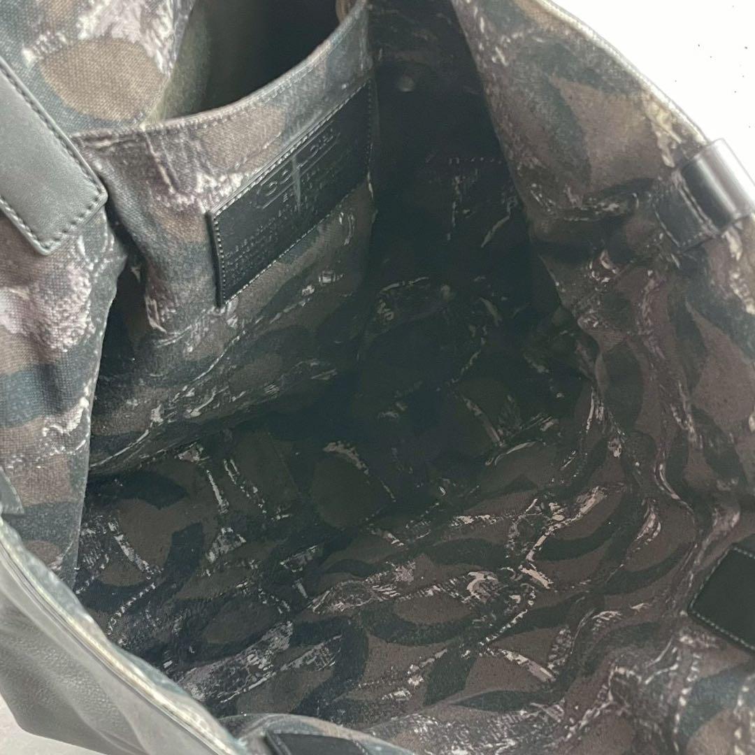 ✨美品✨コーチ　ブリーカー　トートバッグ　リバーシブル　キャンバス×レザー　黒