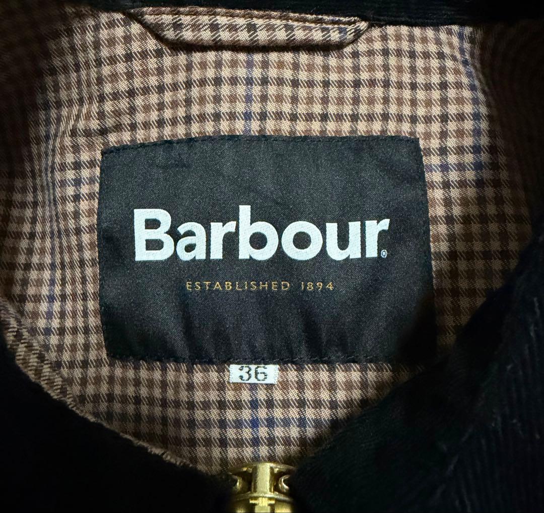 Barbour フィールドジャケット ブラック サイズ36タータンチェック英国製
