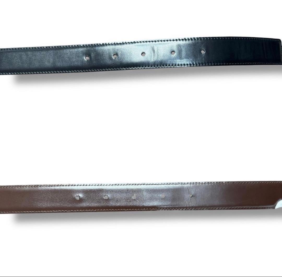 【美品】フェラガモ　ガンチーニ　ベルト　ブラック×ブラウン