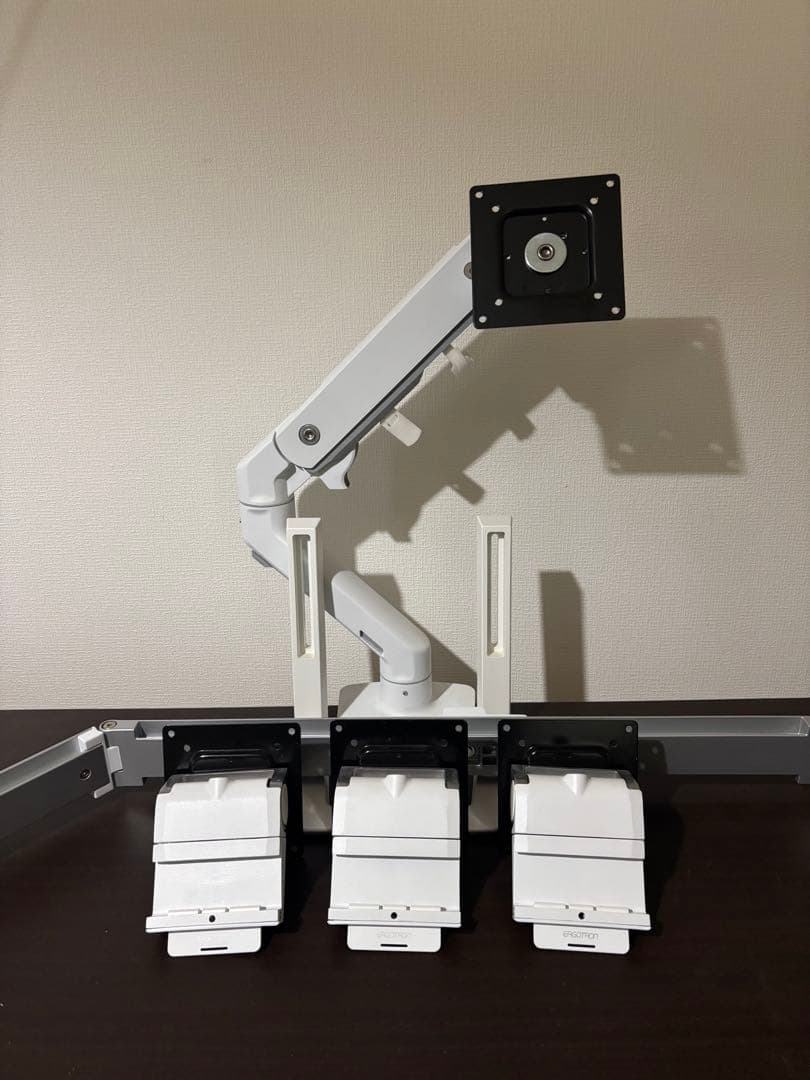 HXトリプルモニターボウキット ホワイト ディスクモニターアーム