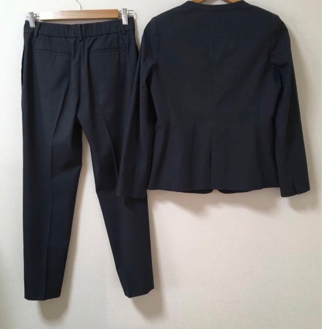 プラステ　リネンブレンド　パンツ　スーツ　ジャケット　ネイビー