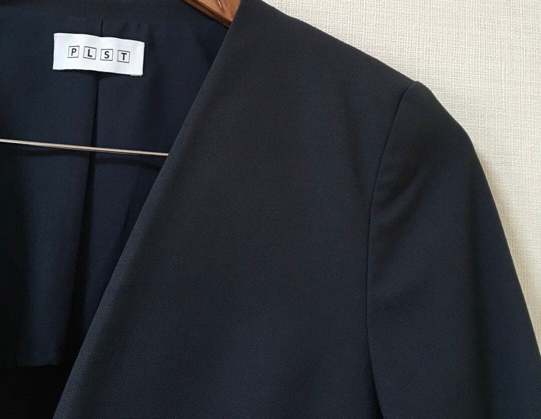 プラステ　リネンブレンド　パンツ　スーツ　ジャケット　ネイビー