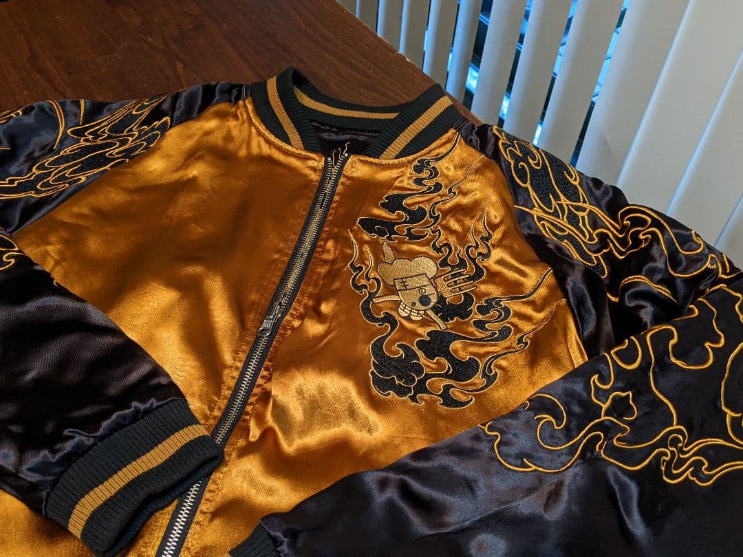 絡繰魂　ONE PIECE　スカジャン　リバーシブル　スーベニアジャケット　　黒