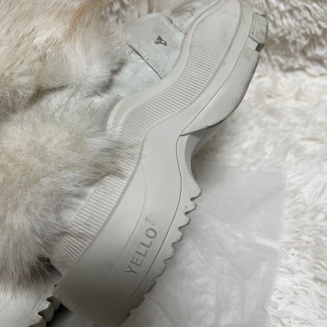 人気✨YELLO ファーブーツ 厚底　ファー　ムートン　厚底ブーツ　M