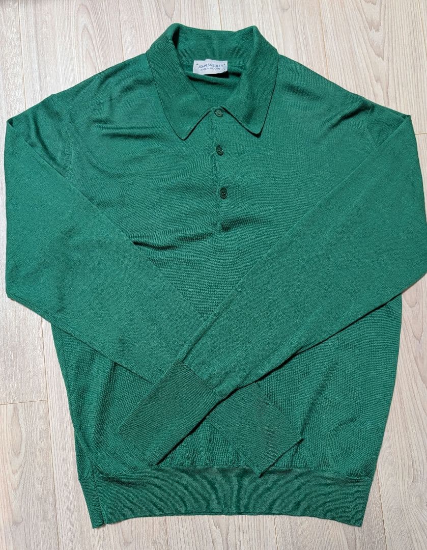 JOHN SMEDLEY グリーン ウールポロシャツS(M相当)
