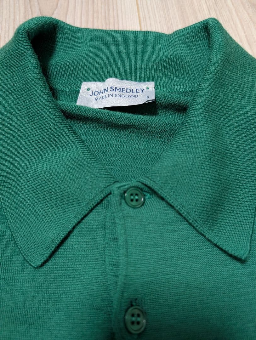 JOHN SMEDLEY グリーン ウールポロシャツS(M相当)