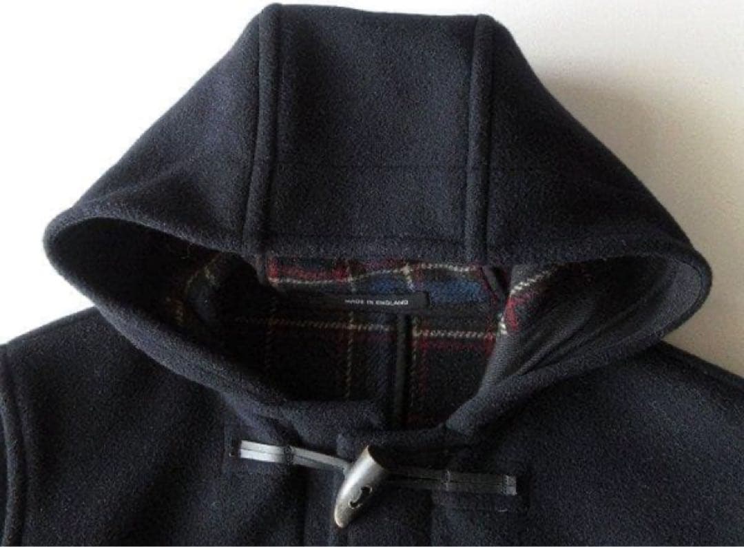 英国 モンゴメリー 裏チェック ウールメルトン ミドル ダッフルコート 38