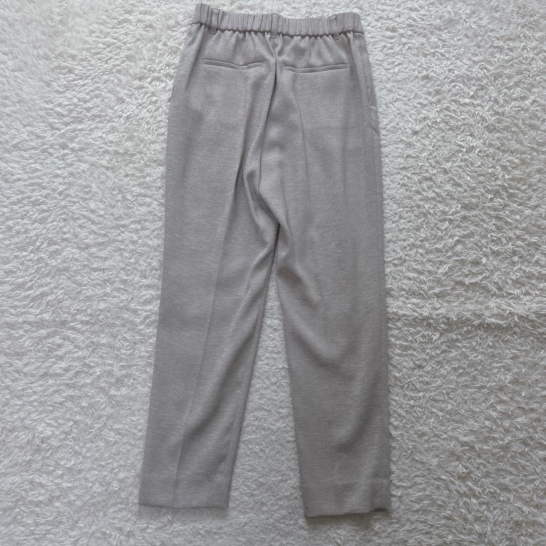 未使用 インディヴィ リネン風ノーカラーパンツ スーツ 洗濯可 INDIVI