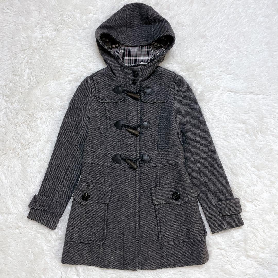 美品✨バーバリーブルーレーベル ダッフルコート グレー ノバチェック トグル M