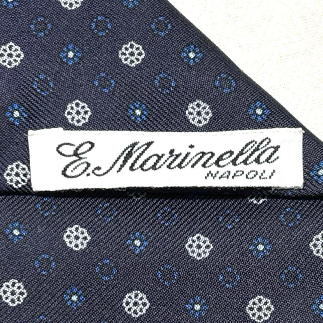 E.MARINELLA　マリネッラ　ネクタイ　ネイビー　小紋柄　極美品