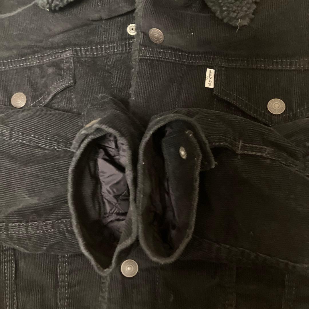 Levi'sコーデュロイ ブラックシェルパジャケット L（JapanサイズLL）