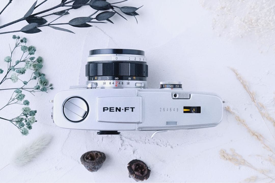 完動品、 整備済◉ Olympus PEN-FT 単焦点レンズ付き ハーフカメラ
