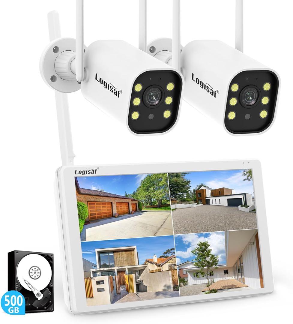 新品！防犯カメラ　ワイヤレス　モニター付き　監視カメラ　防水　双方向通話　録画