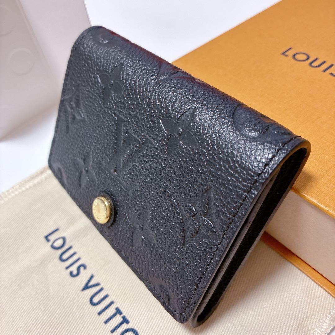 【未使用品】LOUIS VUITTON ブラック 名刺入れ　エンボス　モノグラム