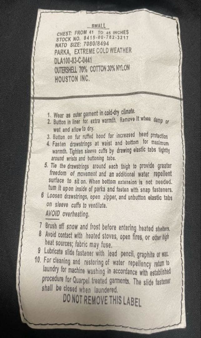 ヒューストン M-65 モッズコート 3way m65 フィッシュテール 黒