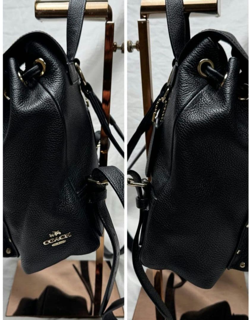 16日価格❕極美品♥️COACHリュック✨中身が飛び出さない安全ターンロック♥️