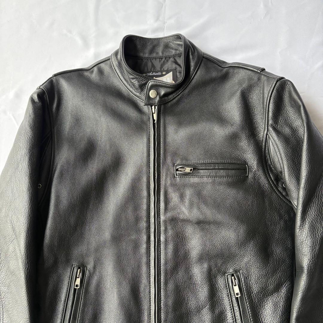 schott ショット USA製 シングルライダース 裏地キルティング ブラック