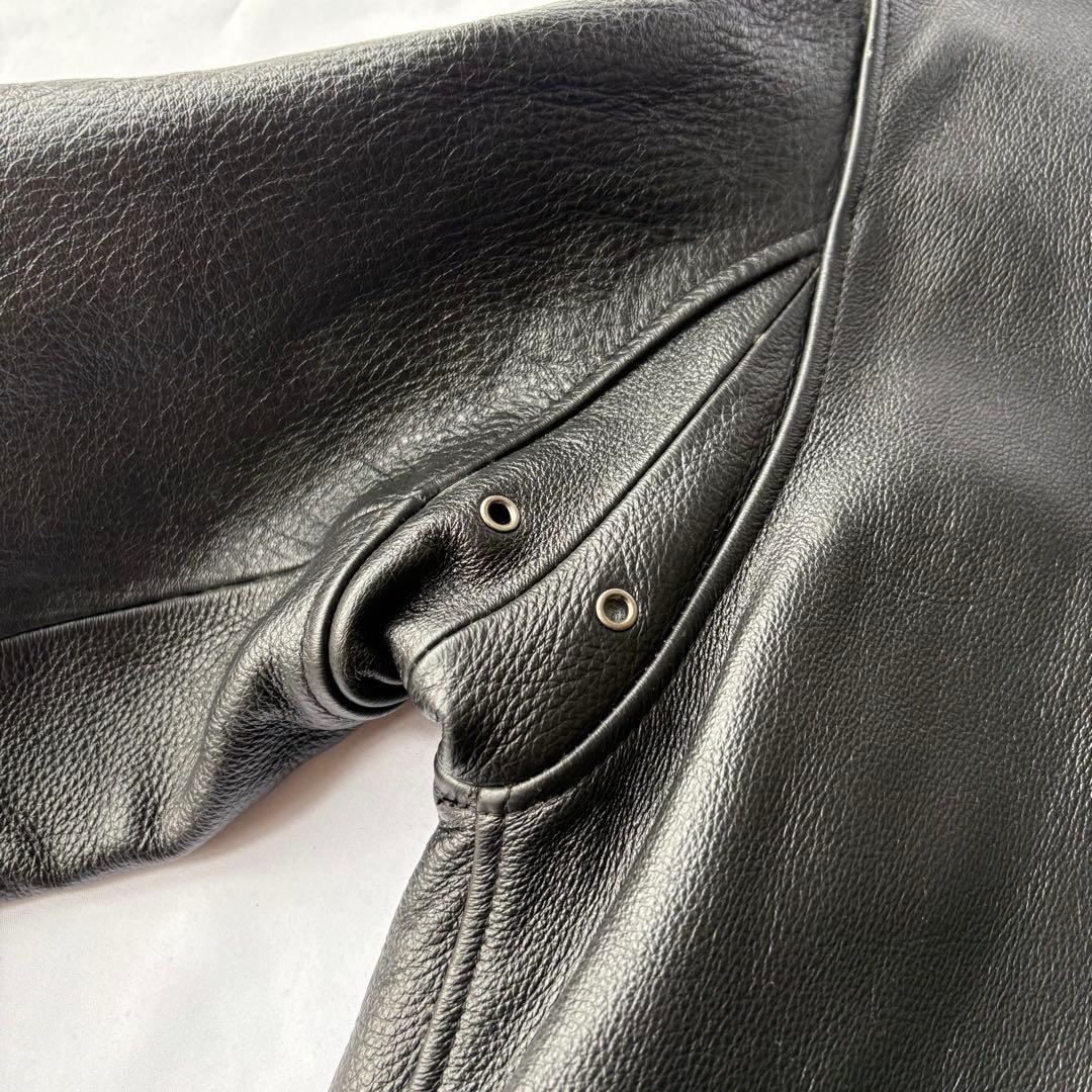 schott ショット USA製 シングルライダース 裏地キルティング ブラック