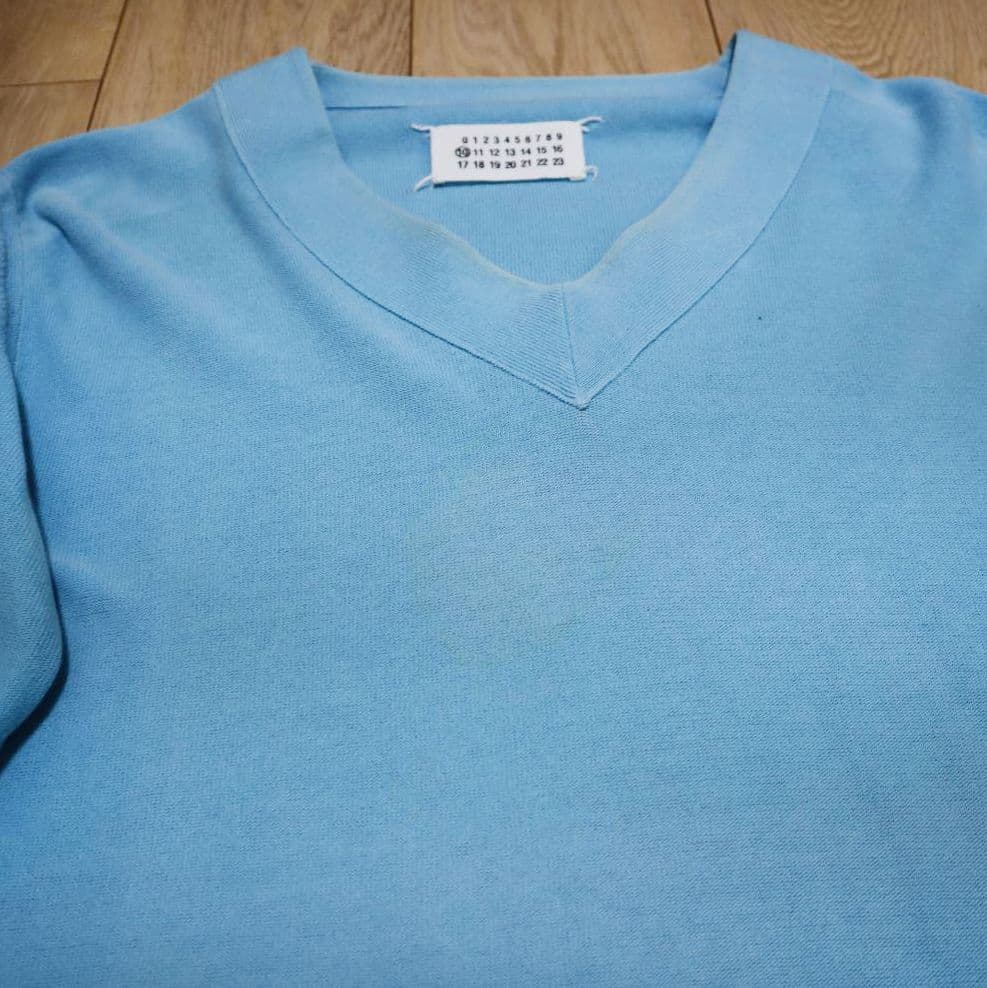Maison Margiela Vネックセーター M 水色