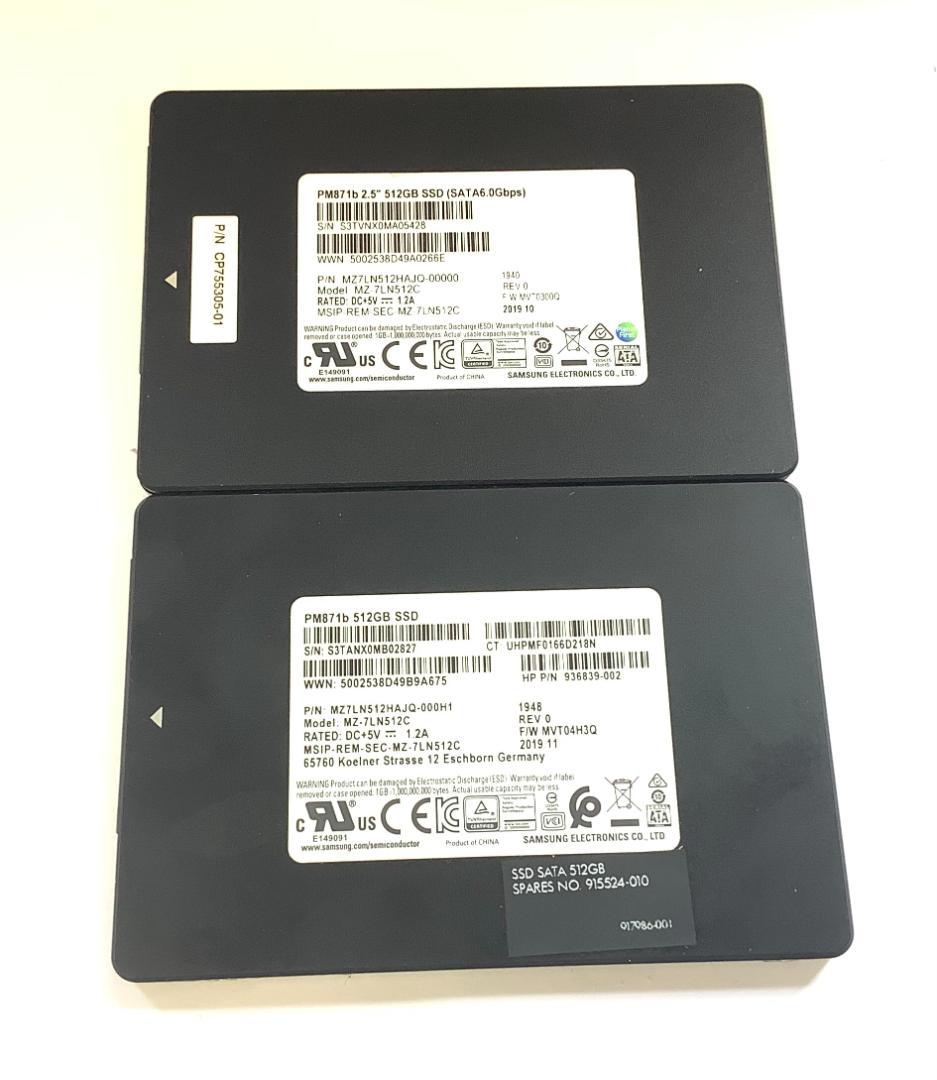 ③-WA508-SAMSUNG SATA 512GB SSD 2.5 2点
