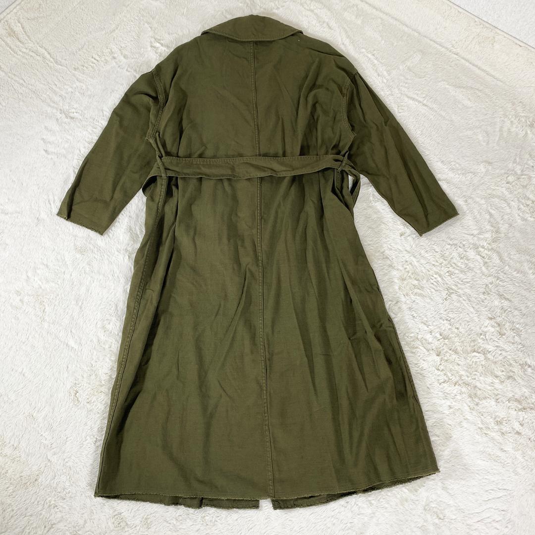 【Ameri vintage】ARMY POCKET LONG COAT カーキ