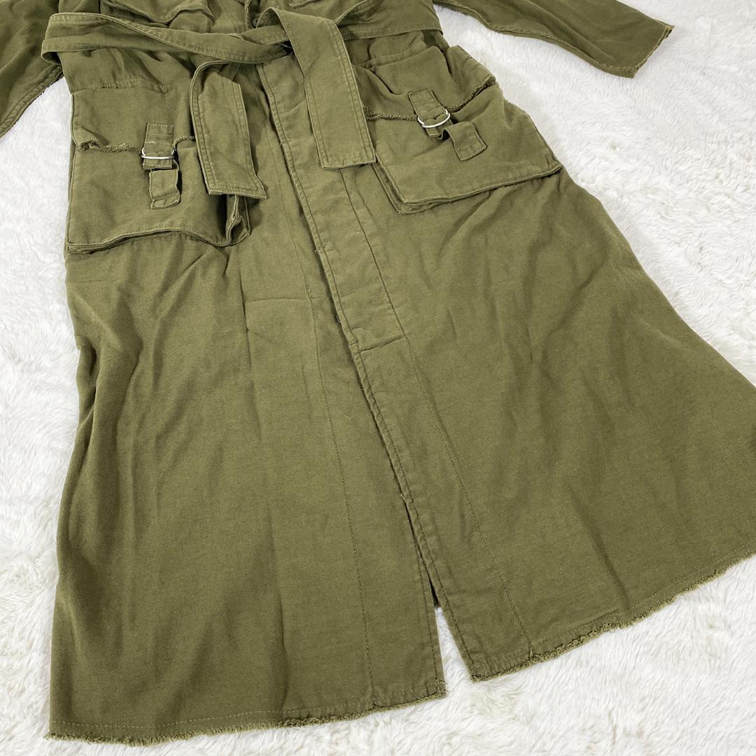 【Ameri vintage】ARMY POCKET LONG COAT カーキ