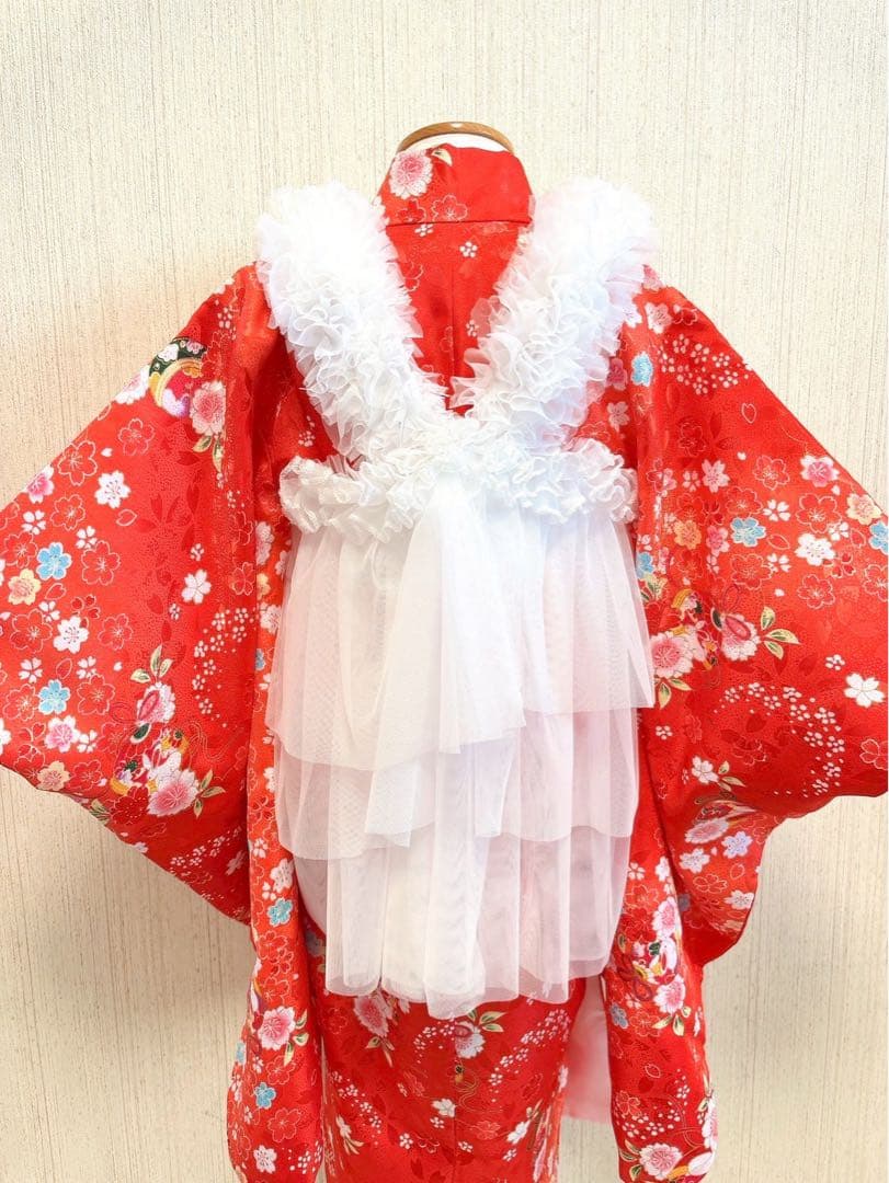 七五三✳︎チュール被布　被布エプロン　ドレス　 ハンドメイド✨