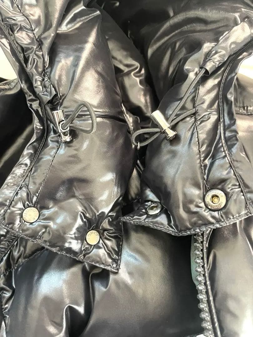 極美品モンクレールMAYAマヤ★サイズ2艶有黒L/モンクレールジャパン製正規品