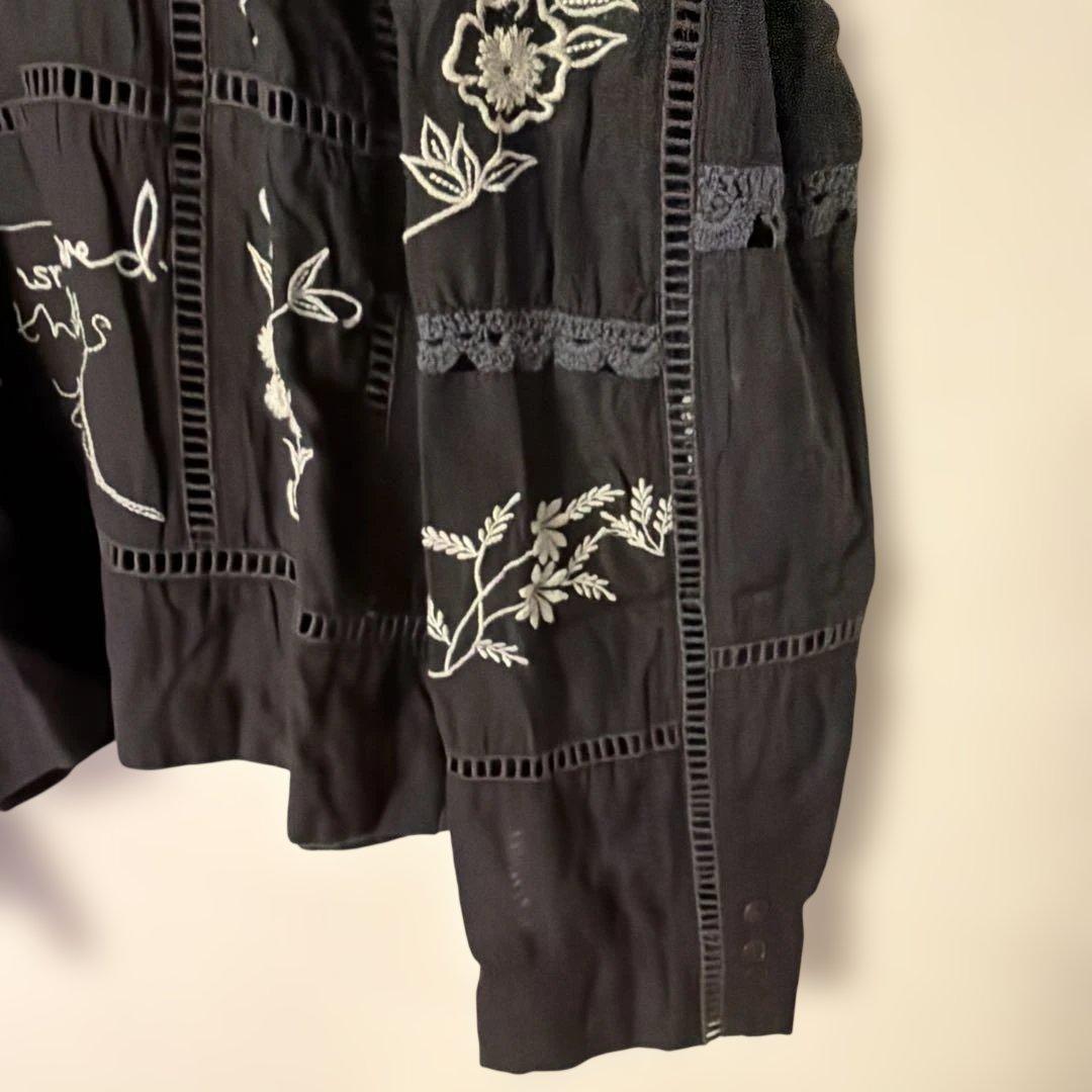 トップス Embroidery Patchwork Shirts