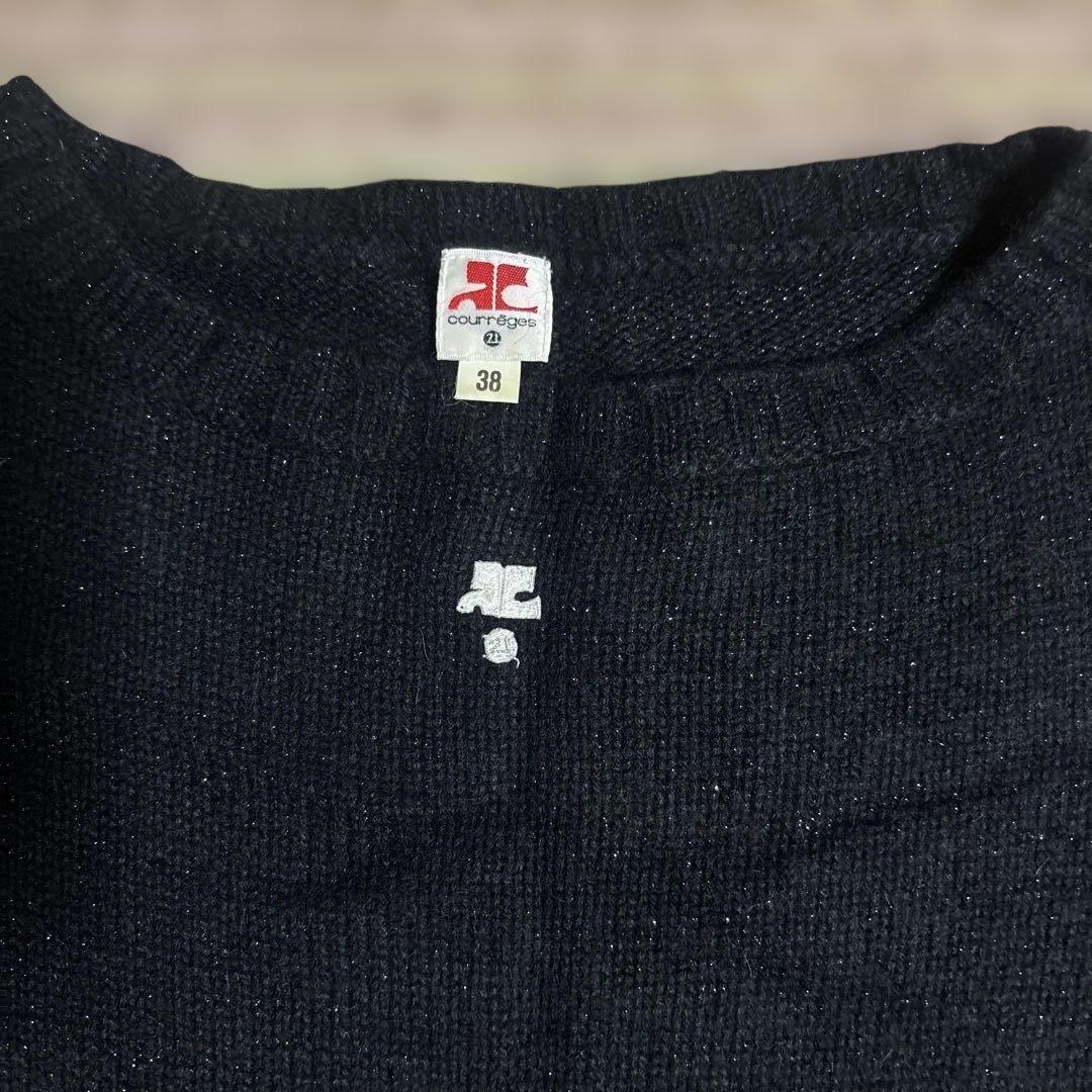 クレージュ　ブラック ラメ　長袖セーター サイズ38 Y2K