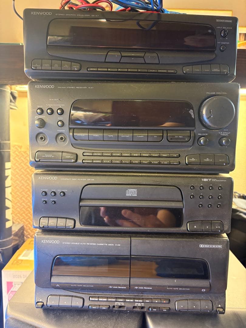 【レトロ音響】KENWOOD コンポセット 5点＋スピーカー＋リモコン