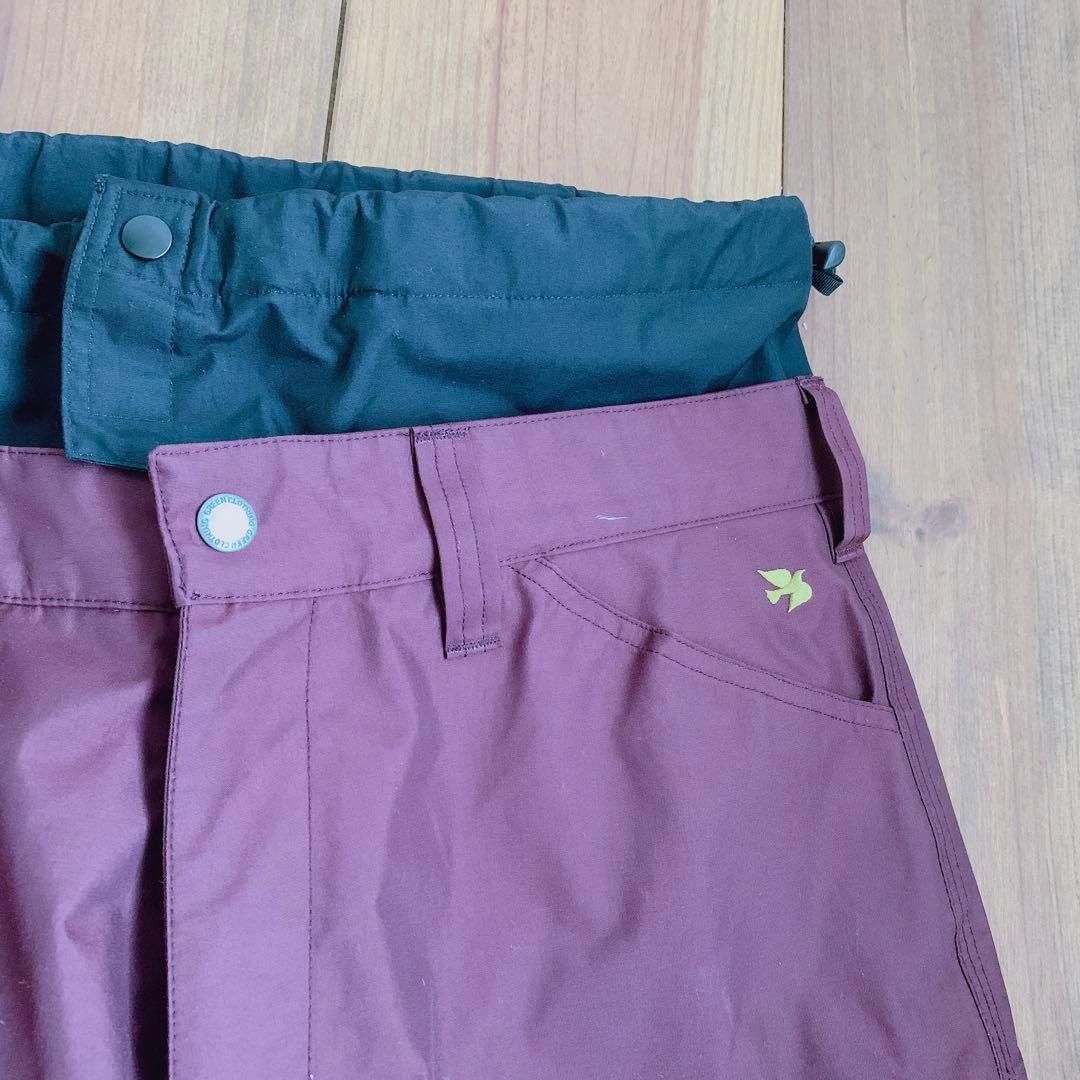 GREENCLOTHING スノーボードパンツ 紫茶色　Lサイズ