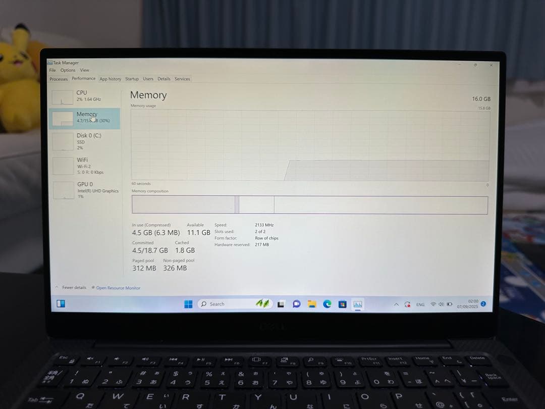 Dell xps 13 7390 i7-10710U 4K タッチパネル